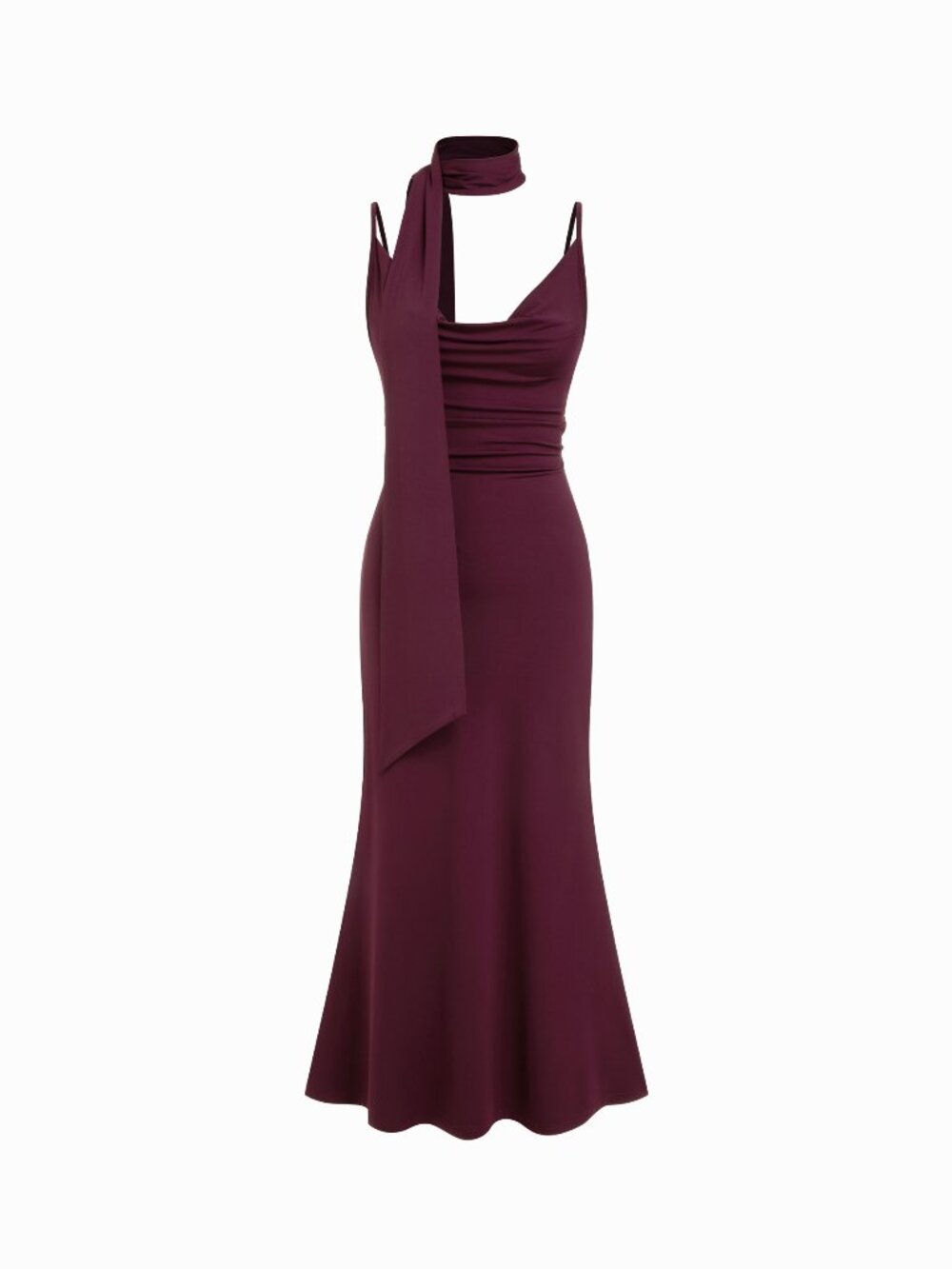 LIKE NEW CIDER Women's Burgundy Formal Dress with Scarf Size 0